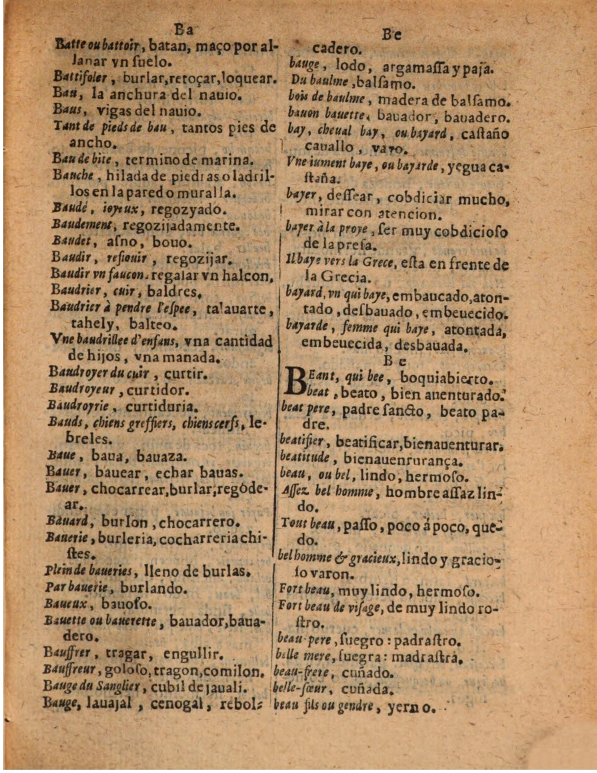 1624 - Hubert Antoine - Trésor des deux langues espagnole et française (Seconde partie) - BSB Munich