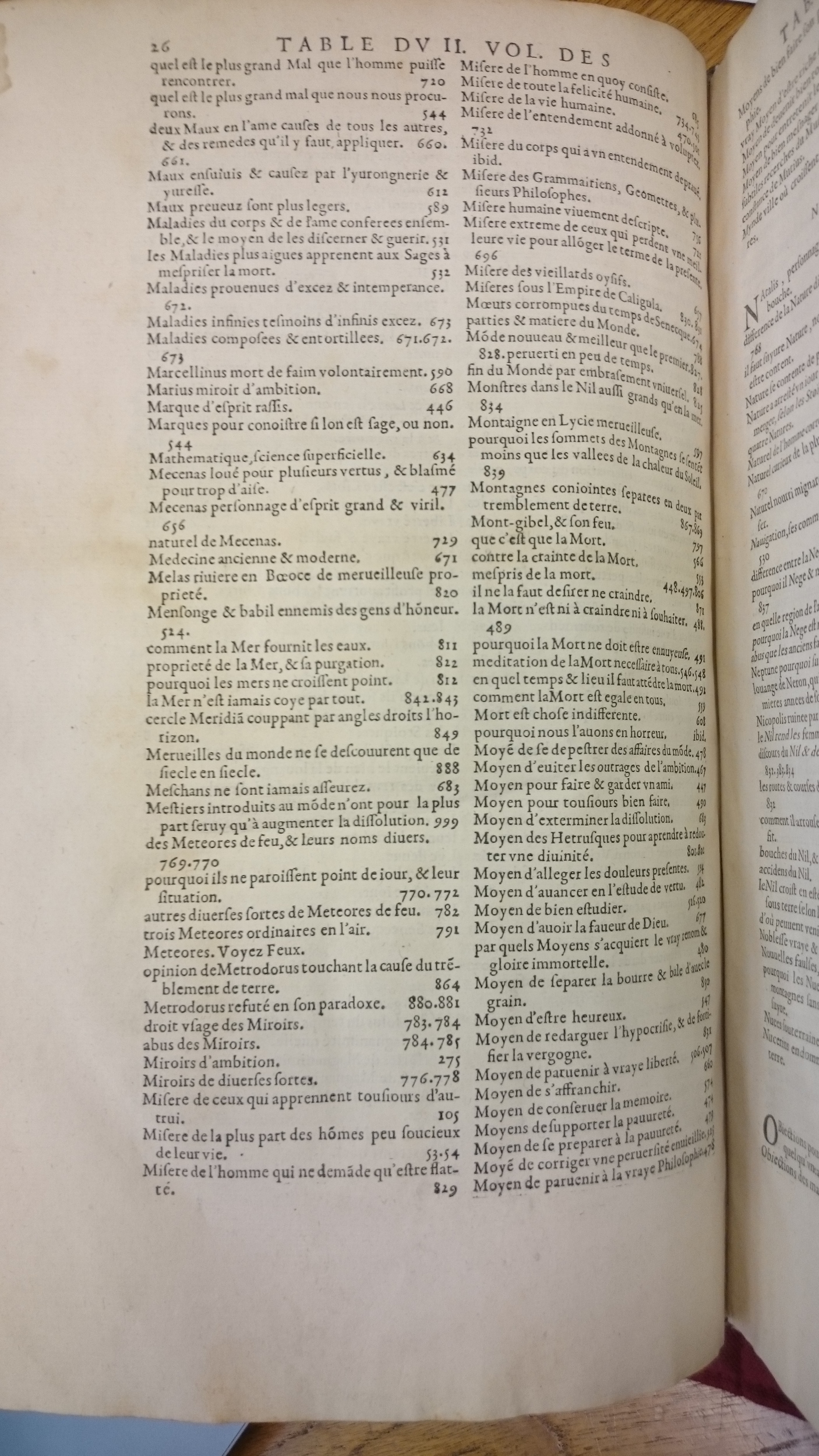 1598 - Jean Houzé - Œuvres morales et mêlées de Sénèque, Trésor de philosophie morale - BM Lyon