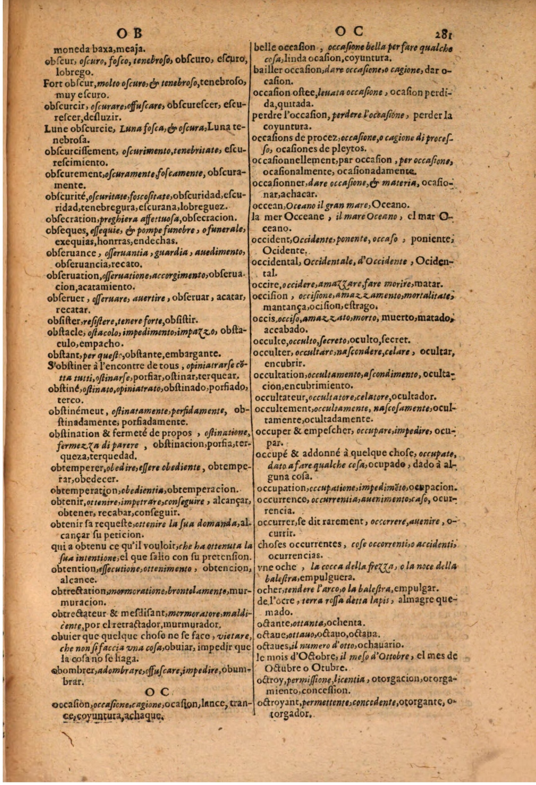 1616 - Pierre de la Rovière - Trésor des trois langues (Seconde partie) - BSB Munich