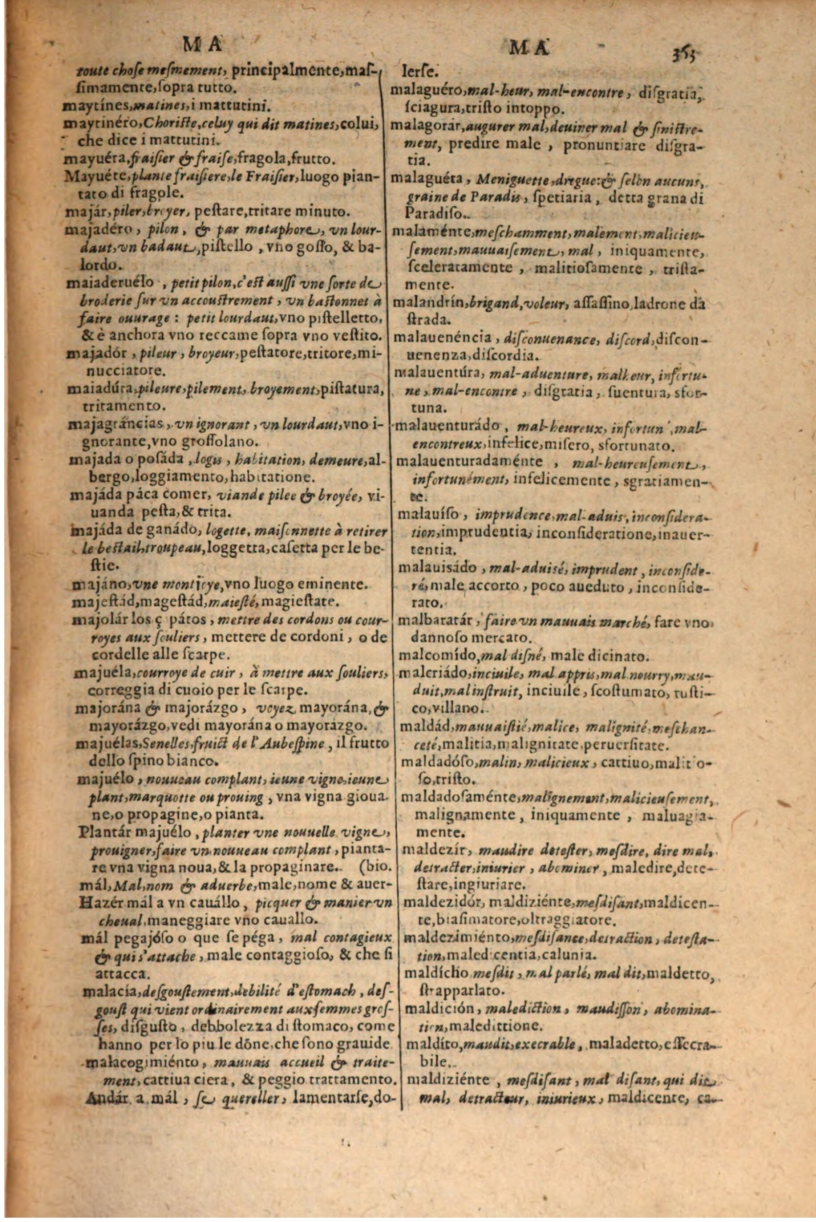 1606 - Samuel Crespin - Thresor des trois langues, francoise, italiene et espagnolle - BSB Munich
