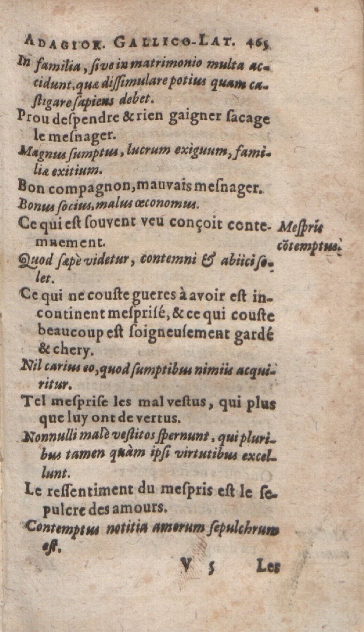 1612 - Dominicus Custos - Trésor des proverbes français  - Bibliopol-Olomuc
