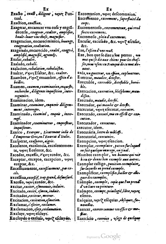 1621 - Adrian Tiffaine - Trésor des deux langues espagnole et française - BM Lyon