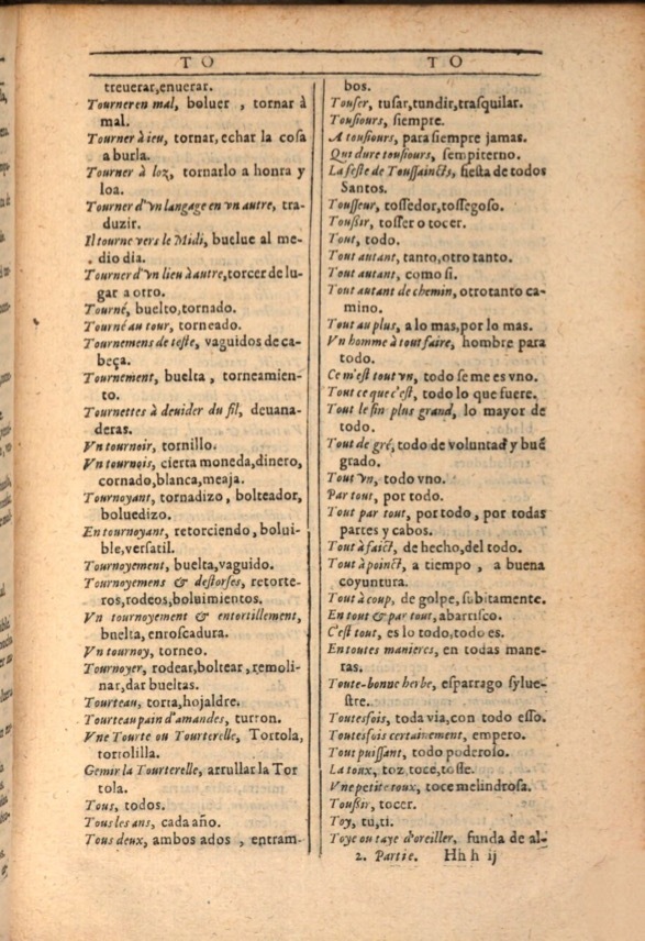 1607 - Marc Orry - Trésor des deux langues espagnole et française (Première et Seconde parties) - ÖNB Wien