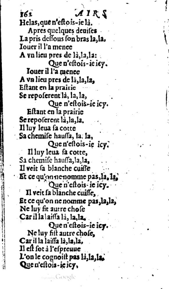 1606 - Théodore Reinsart - Trésor des chansons amoureuses recueillies des plus excellents airs de cour - Livre I - NK ČR Prague