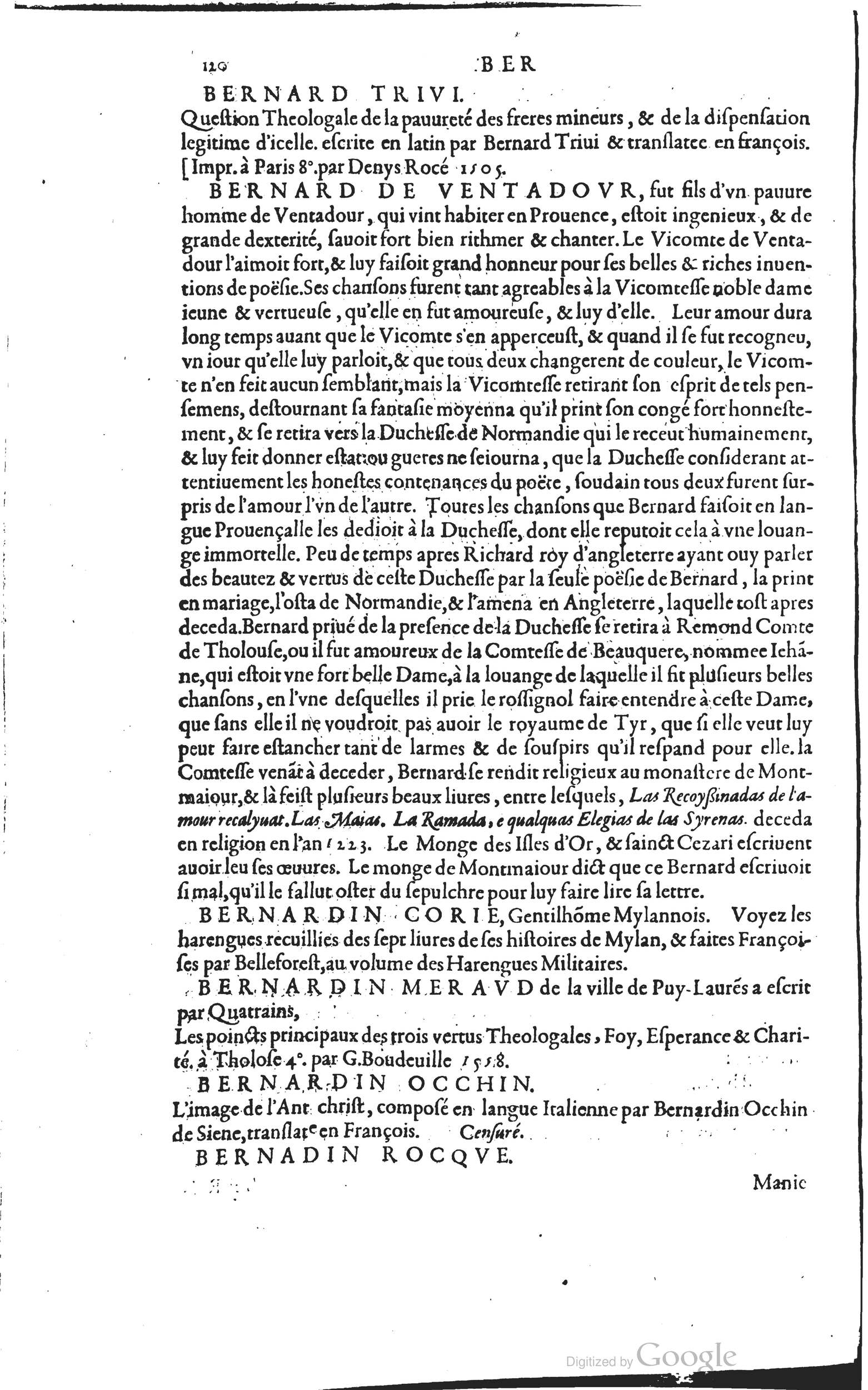 1585 - Barthélemy Honorat - Bibliothèques françaises - BSB Munich