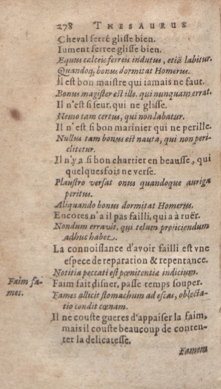 1612 - Dominicus Custos - Trésor des proverbes français  - Bibliopol-Olomuc