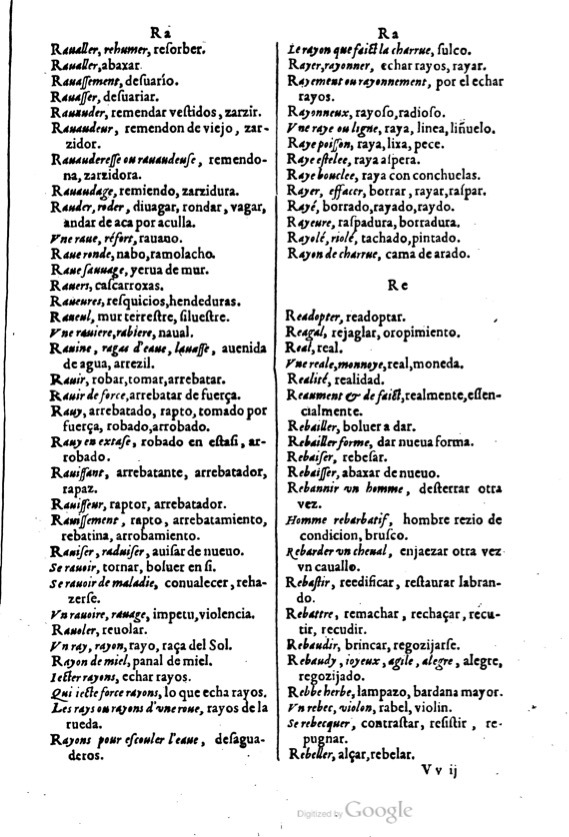 1621 - Adrian Tiffaine - Trésor des deux langues espagnole et française - BM Lyon