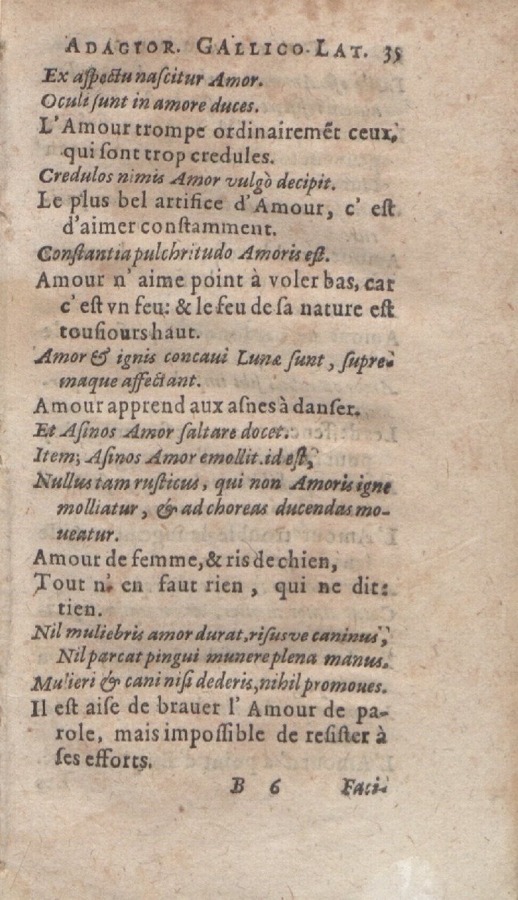 1612 - Dominicus Custos - Trésor des proverbes français  - Bibliopol-Olomuc
