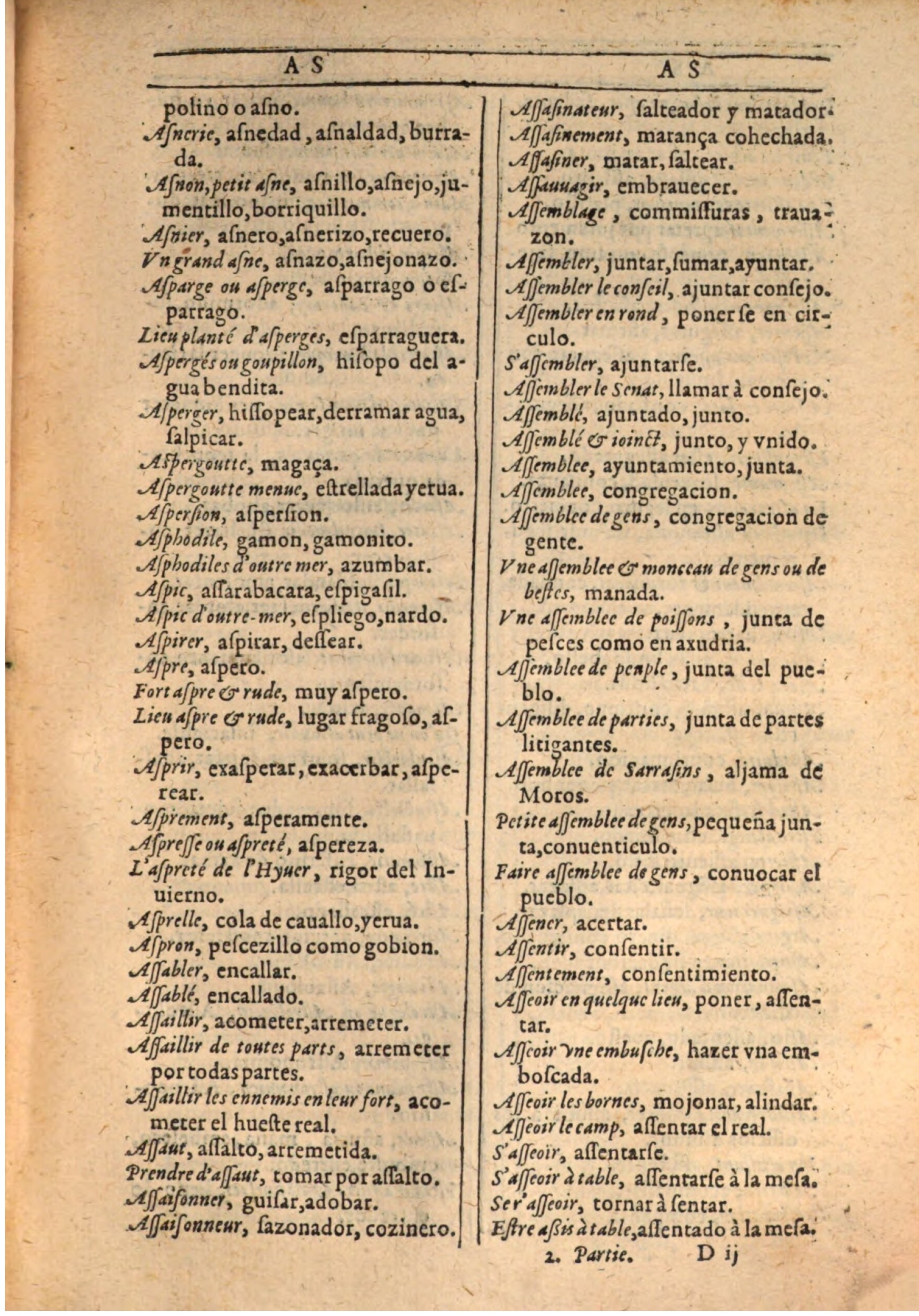 1607 - Marc Orry - Trésor des deux langues espagnole et française (Seconde partie) - BSB Munich