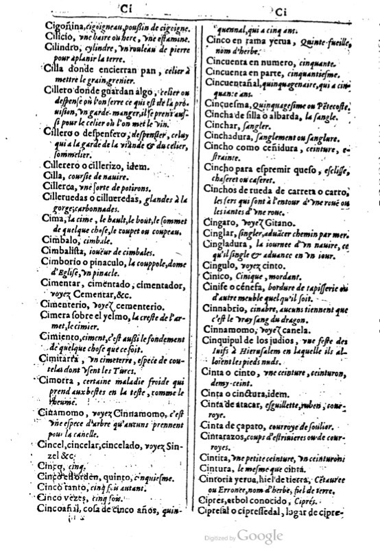 1616 - Veuve Marc Orry - Trésor des deux langues espagnole et française (Première et Seconde parties) - BM Lyon