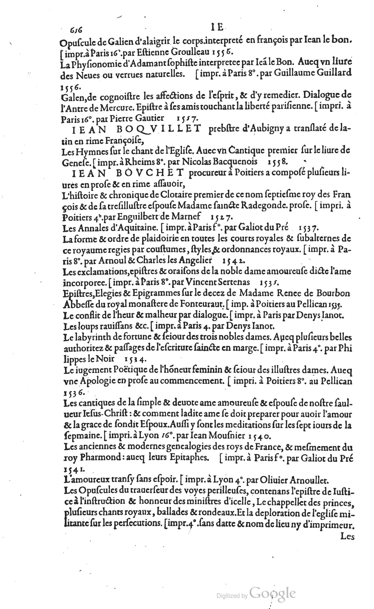 1585 - Barthélemy Honorat - Bibliothèques françaises - BSB Munich