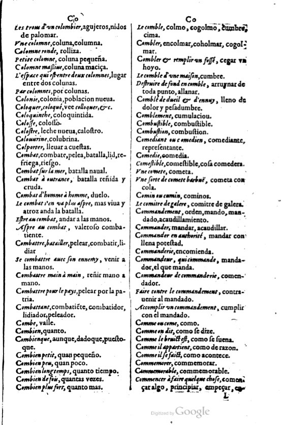 1621 - Adrian Tiffaine - Trésor des deux langues espagnole et française - BM Lyon