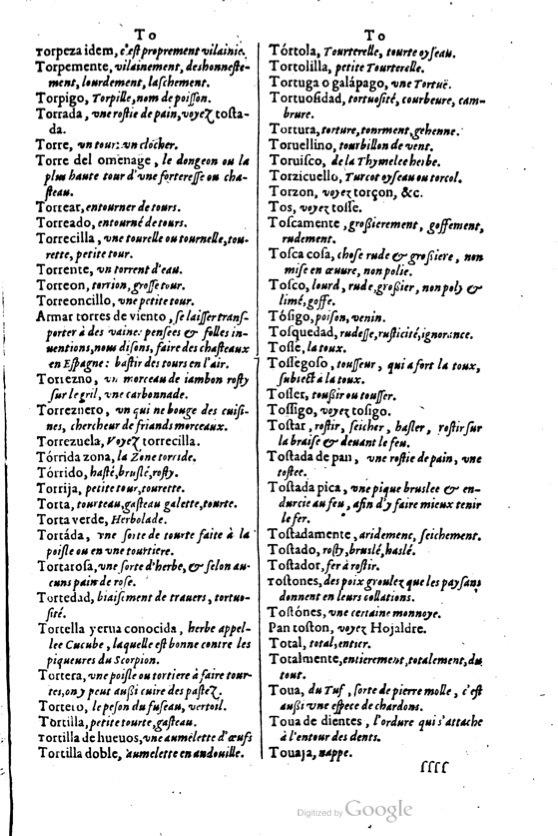 1621 - Adrian Tiffaine - Trésor des deux langues espagnole et française - BM Lyon