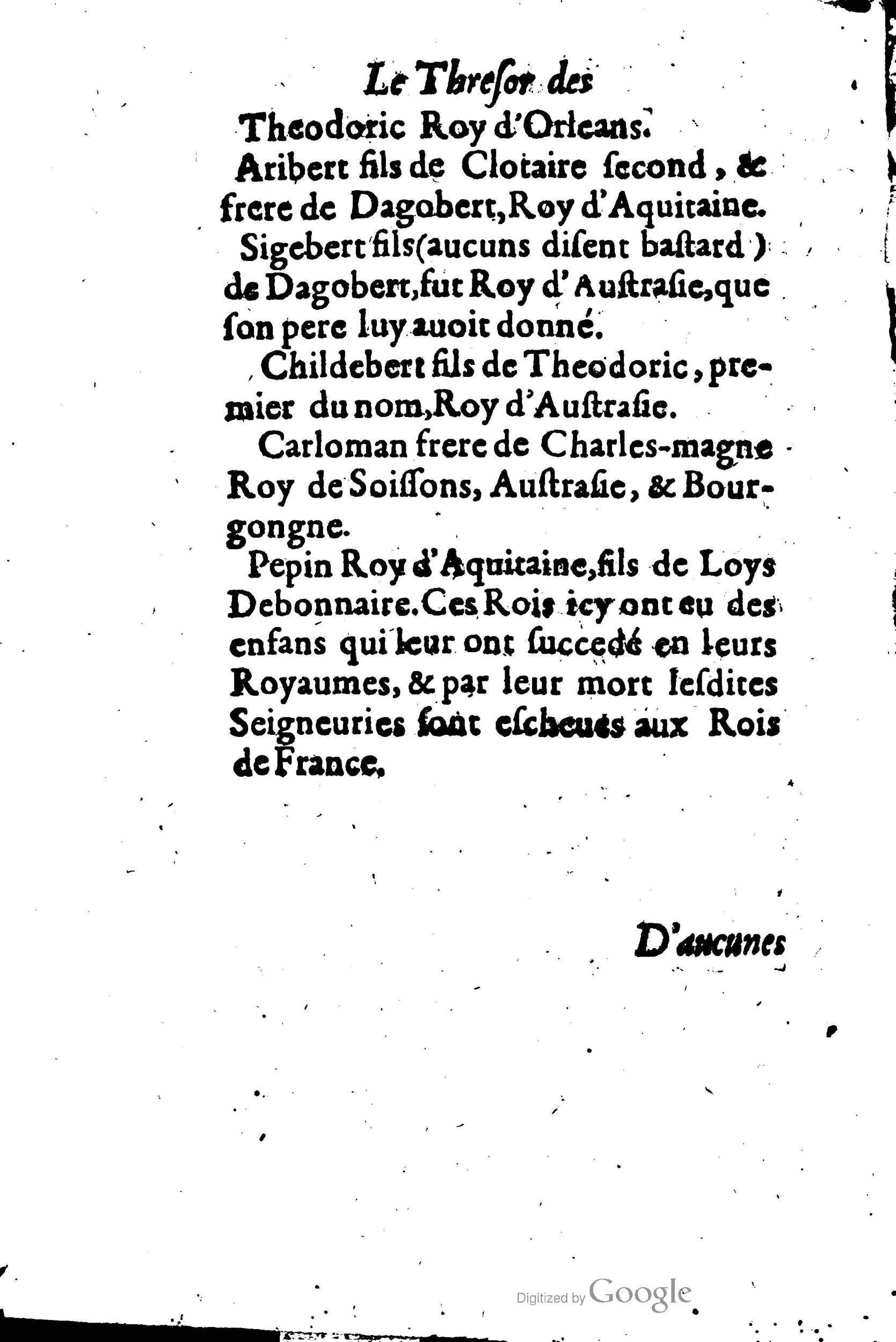 1619 - Jean Corrozet - Trésor des histoires de France - BSB Munich