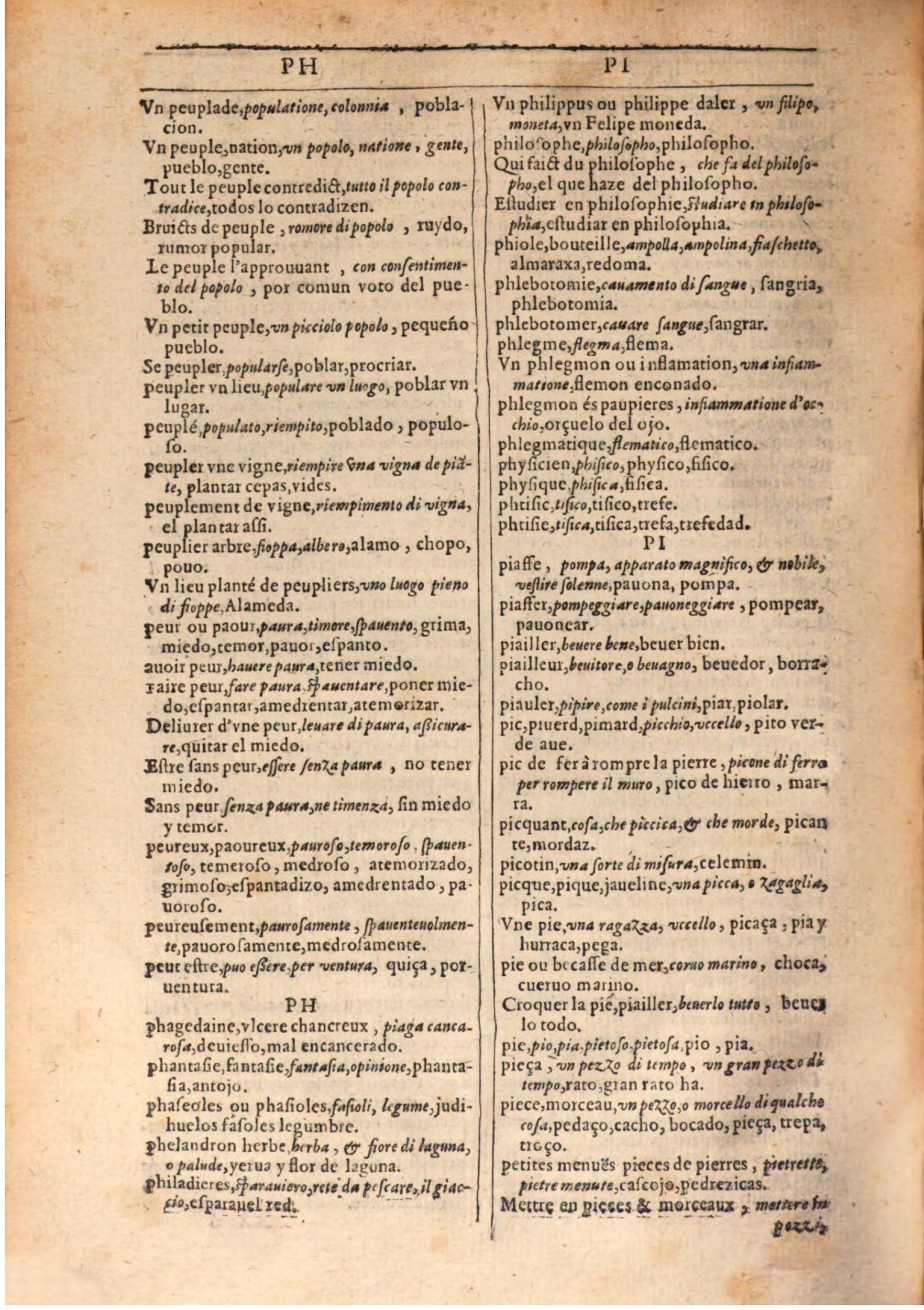 1609 - Philippe Albert et Alexandre Pernet - Trésor des trois langues française, italienne et espagnole (Seconde partie) - BSB Munich 1609 - Philippe Albert et Alexandre Pernet - Trésor des trois langues française, italienne et espagnole (Seconde partie) - BSB Munich