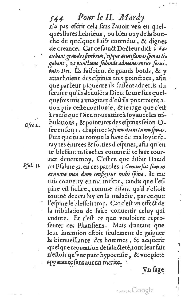 1607 - Nicolas Du Fossé - Trésor quadragésimal - T 01 - BM Lyon