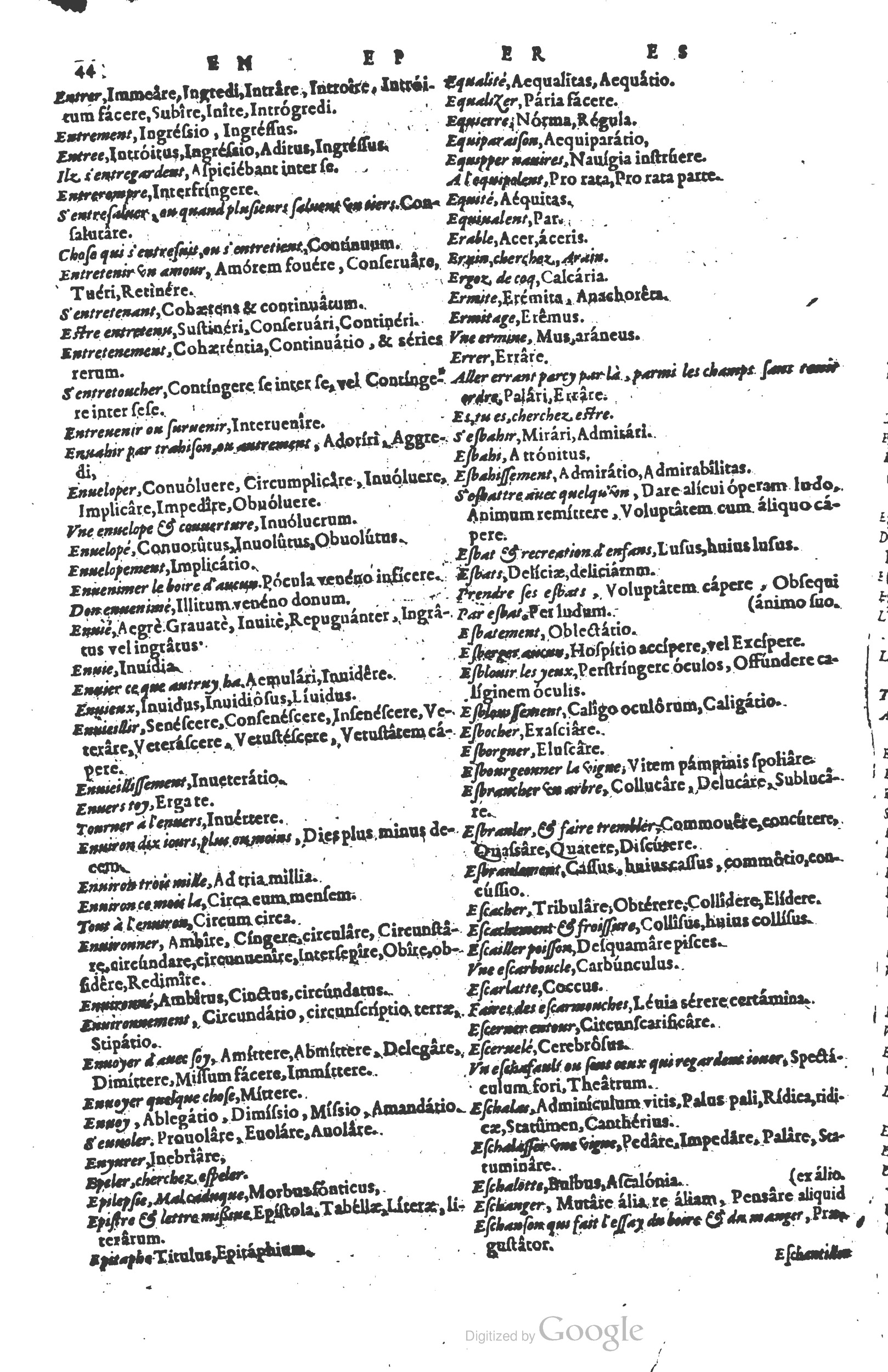 1578 - Louis Cloquemin - Trésor des mots et traits français - BSB Munich