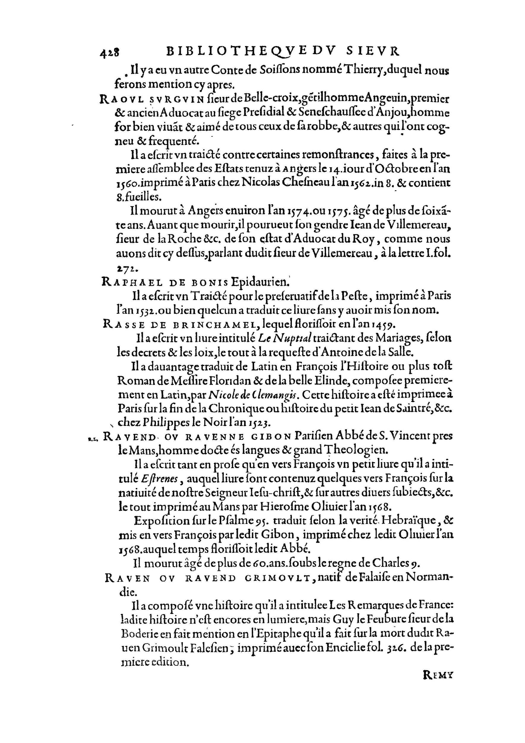 1584 - Abel L&#039;Angelier - Bibliothèques françaises - BnF