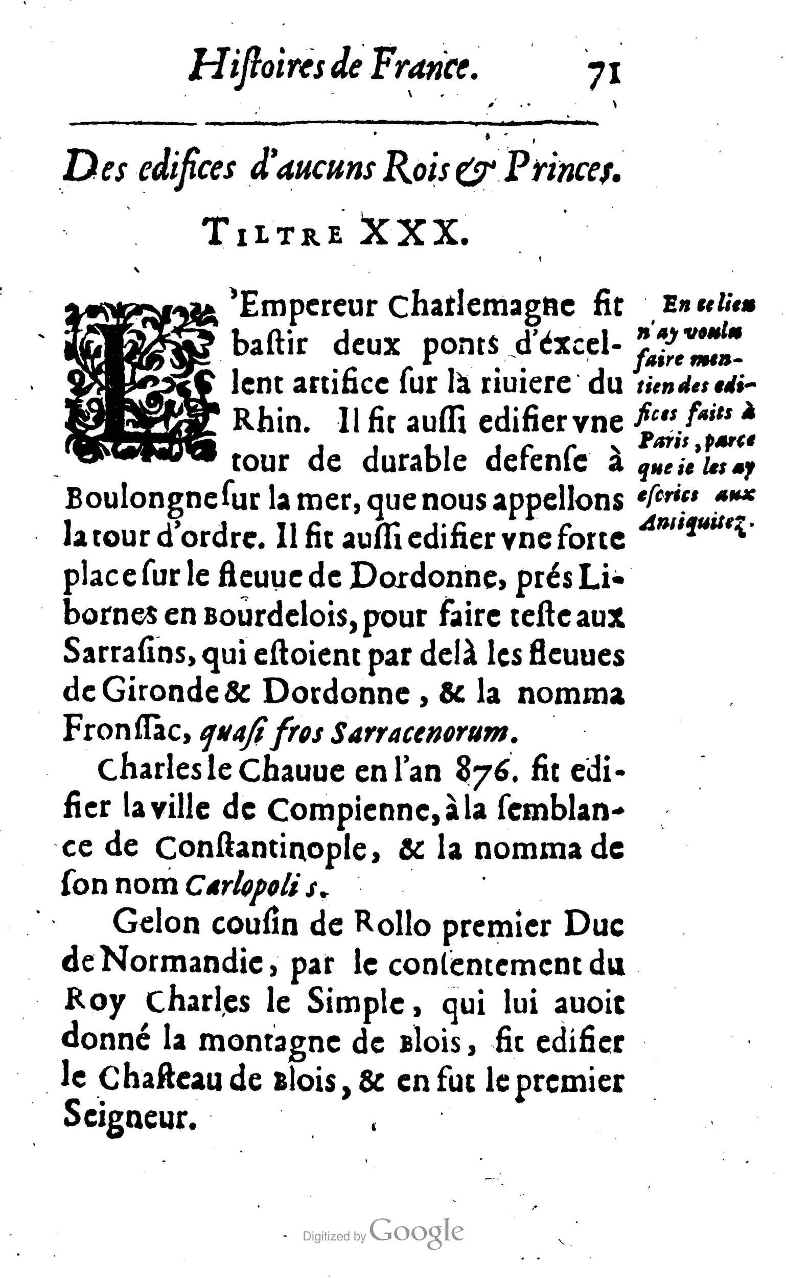 1638 - Jean Corrozet - Trésor des histoires de France - BM Lyon