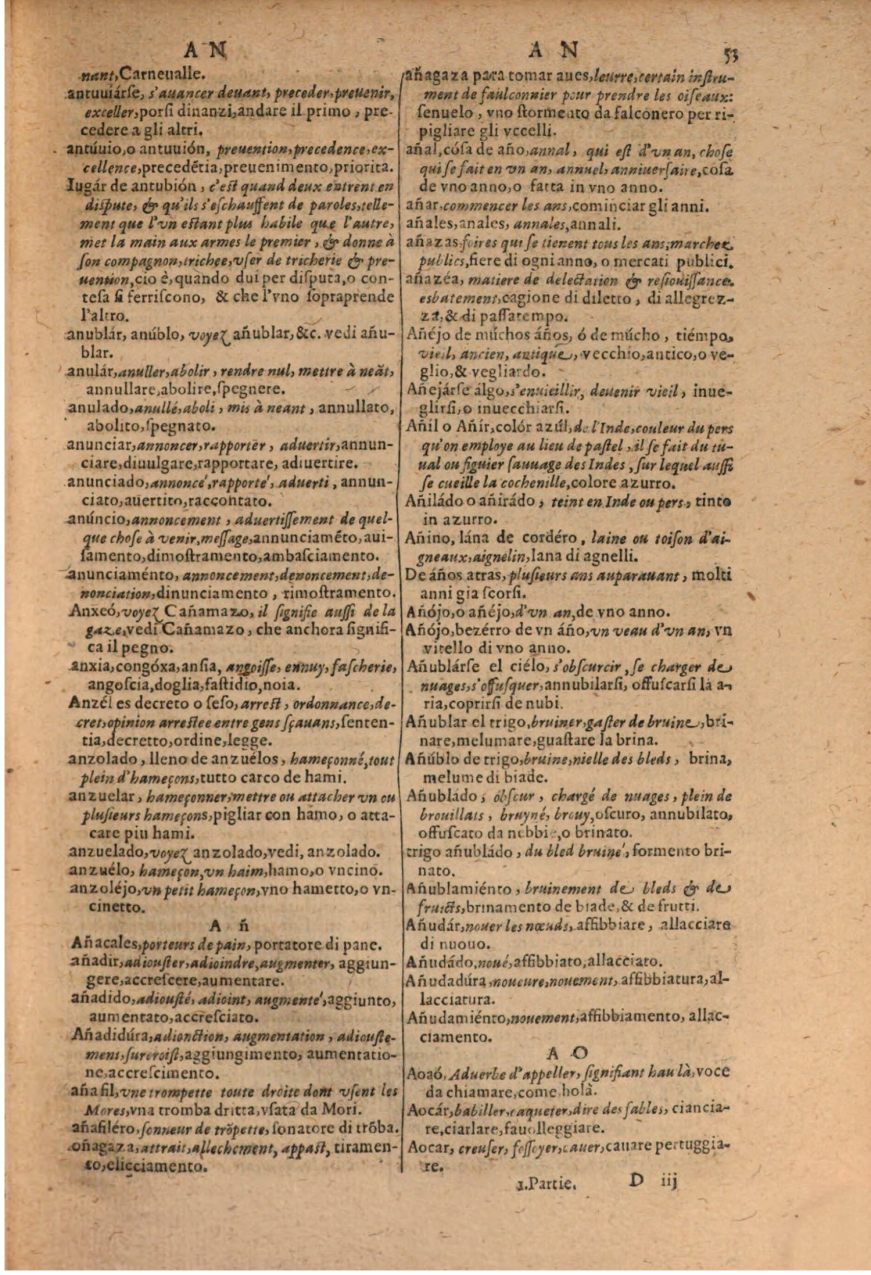 1606 - Samuel Crespin - Thresor des trois langues, francoise, italiene et espagnolle - BSB Munich