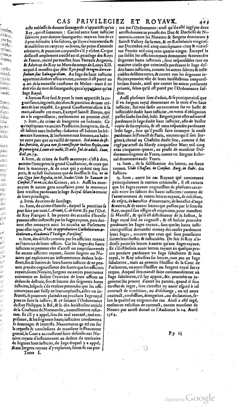 1629 - Veuve Nicolas Buon - Trésor du droit français (29620 T. 1) - BM Lyon