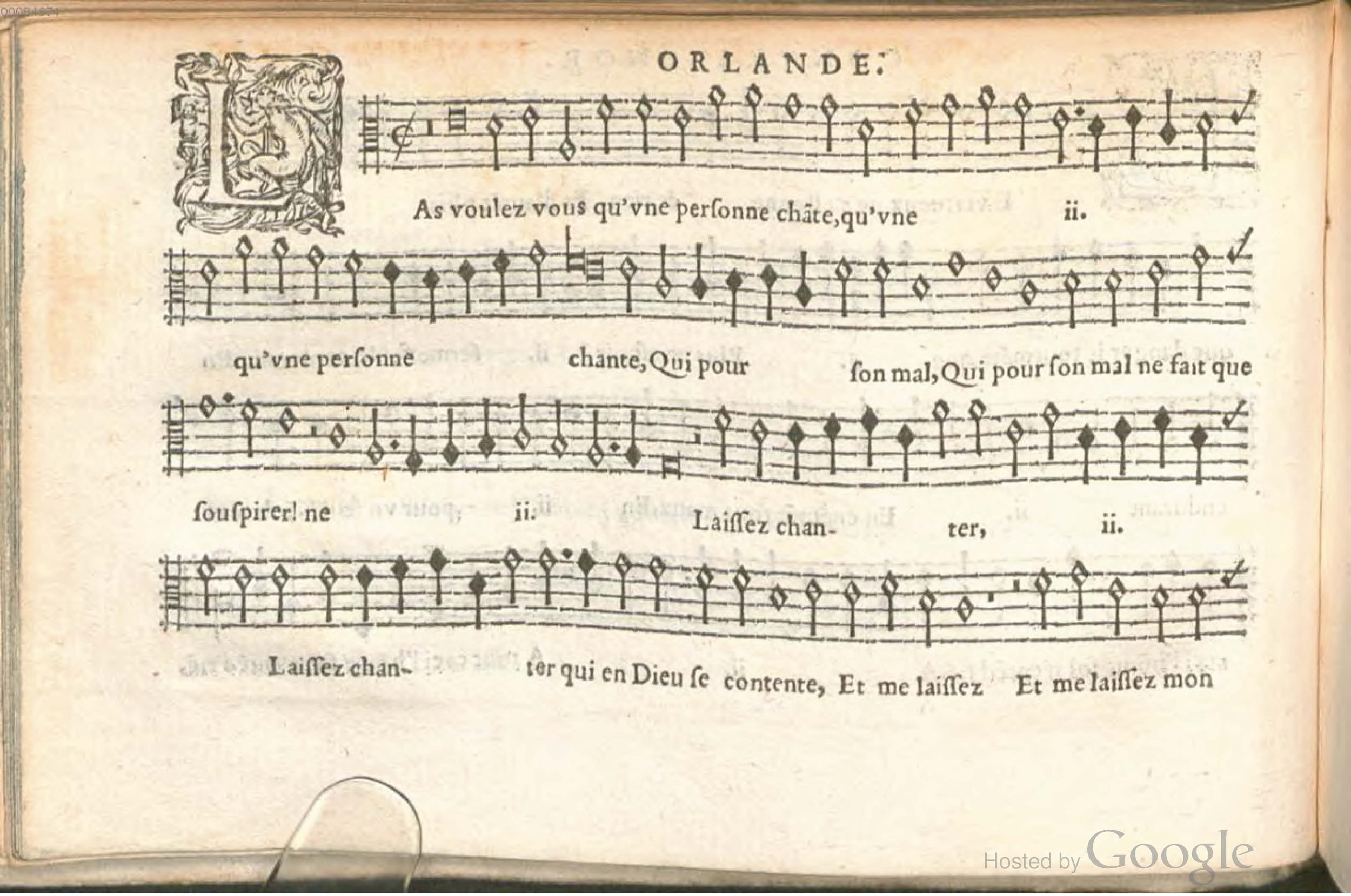 1576 - [Pierre de Saint-André] - Trésor de musique d’Orlande de Lassus Contratenor - BSB Munich