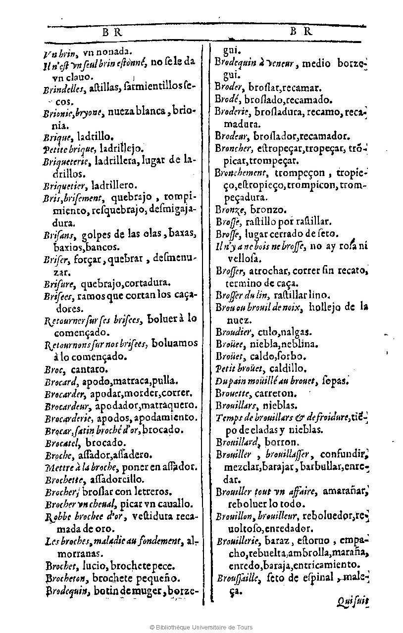 1607 - Marc Orry - Trésor des deux langues espagnole et française (Première et Seconde parties) - BU Tours