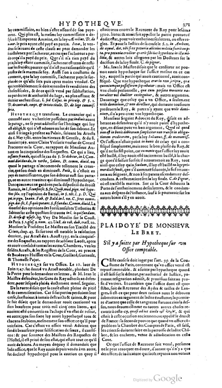 1629 - Veuve Nicolas Buon - Trésor du droit français (21754 T. 2) - BM Lyon