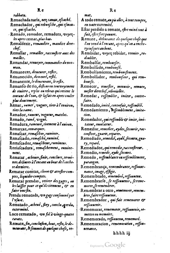 1621 - Adrian Tiffaine - Trésor des deux langues espagnole et française - BM Lyon
