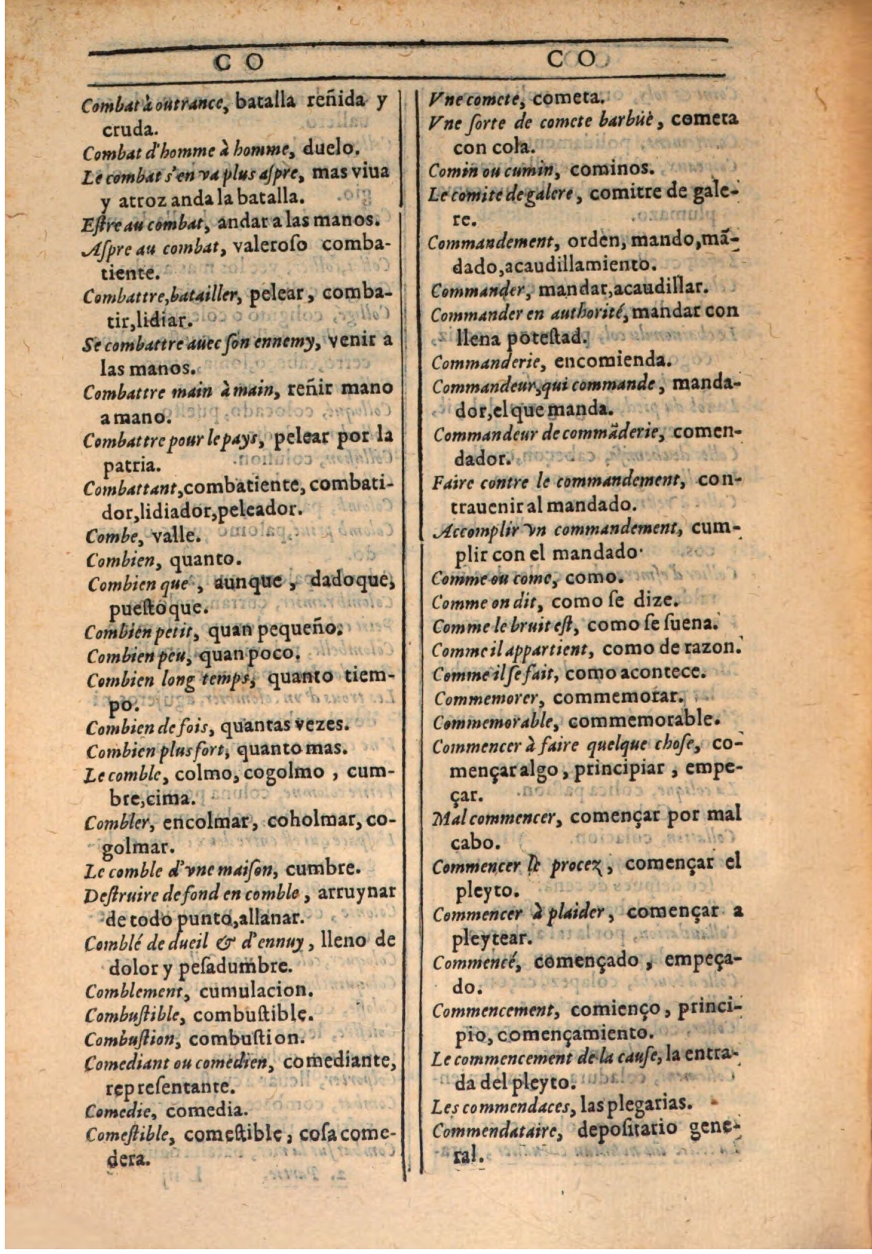 1607 - Marc Orry - Trésor des deux langues espagnole et française (Seconde partie) - BSB Munich