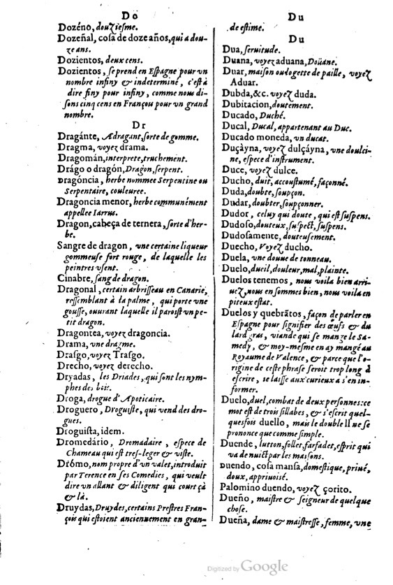 1621 - Adrian Tiffaine - Trésor des deux langues espagnole et française - BM Lyon