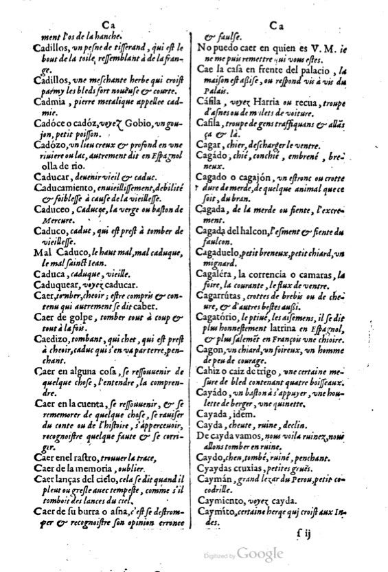 1621 - Adrian Tiffaine - Trésor des deux langues espagnole et française - BM Lyon