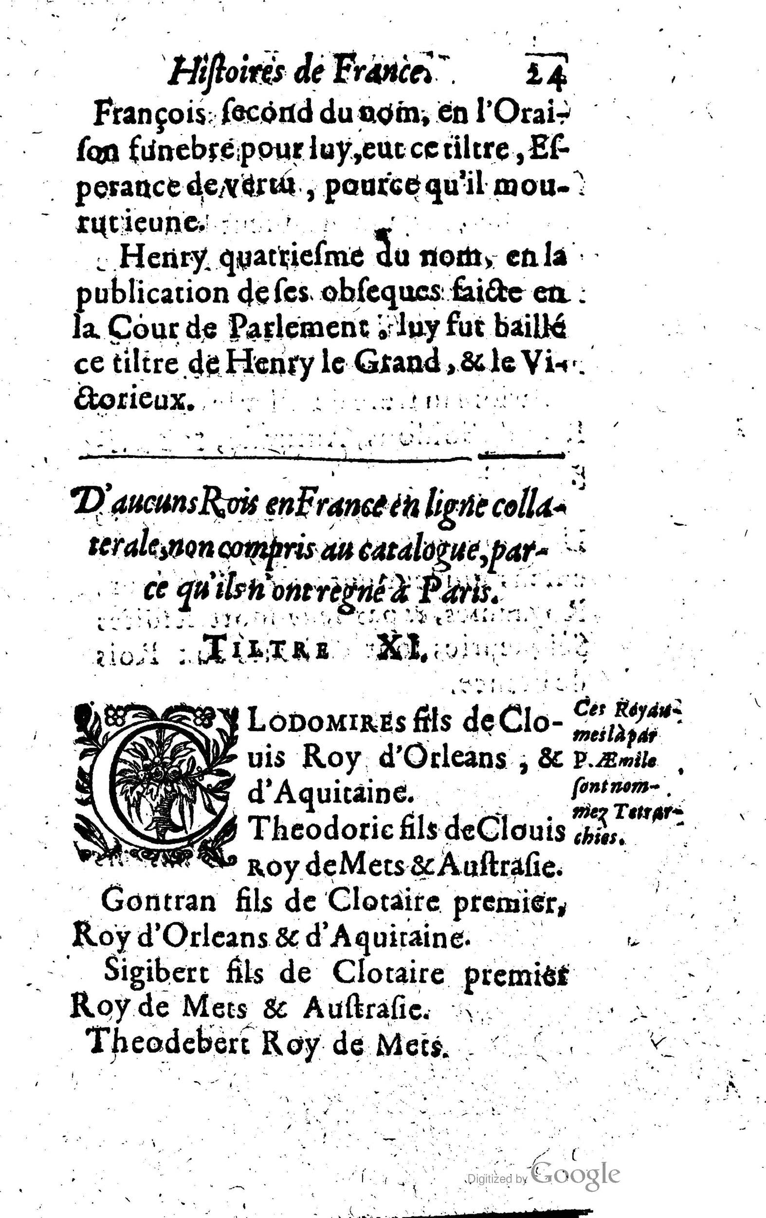 1619 - Jean Corrozet - Trésor des histoires de France - Anvers Musée Plantin-Moretus