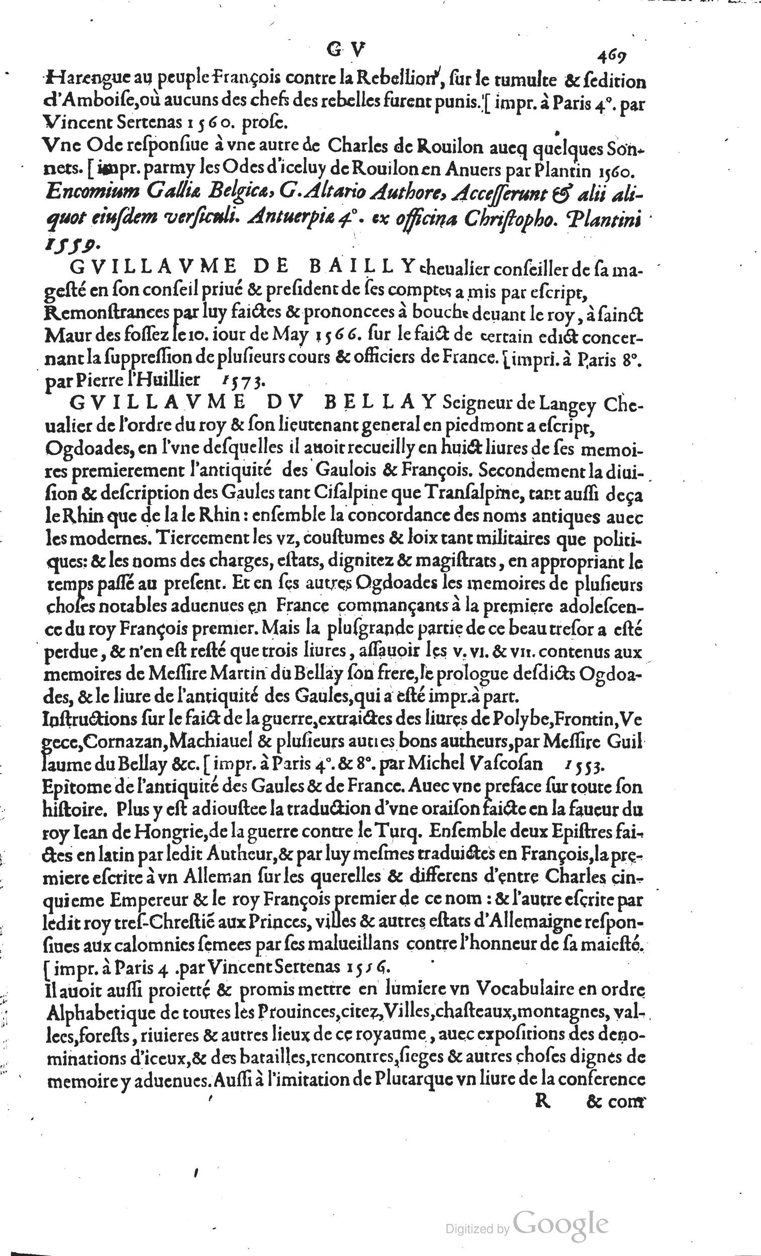 1585 - Barthélemy Honorat - Bibliothèques françaises - BSB Munich