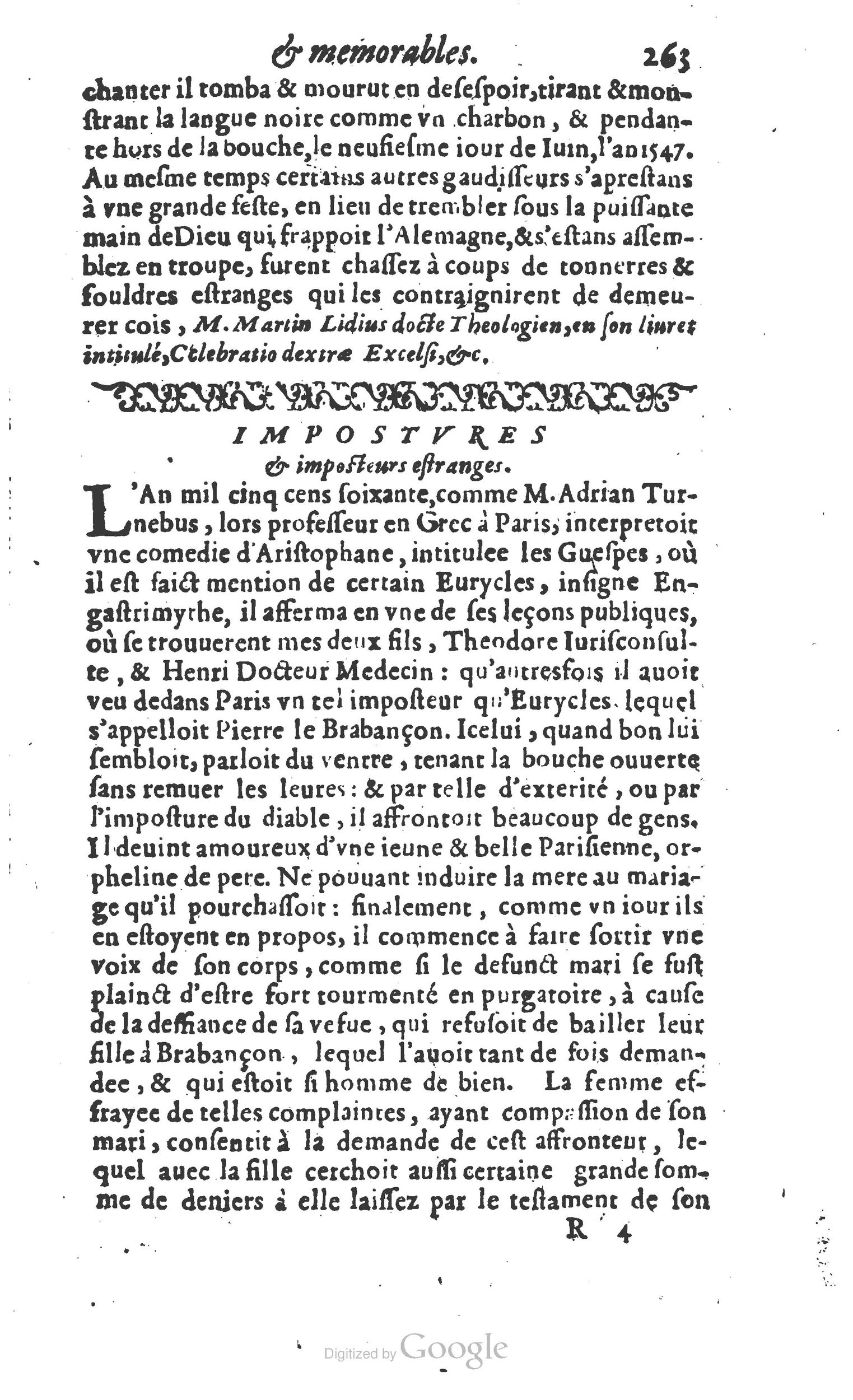 1610 - Paul Marceau - Trésor d’histoires admirables et mémorables - Princeton