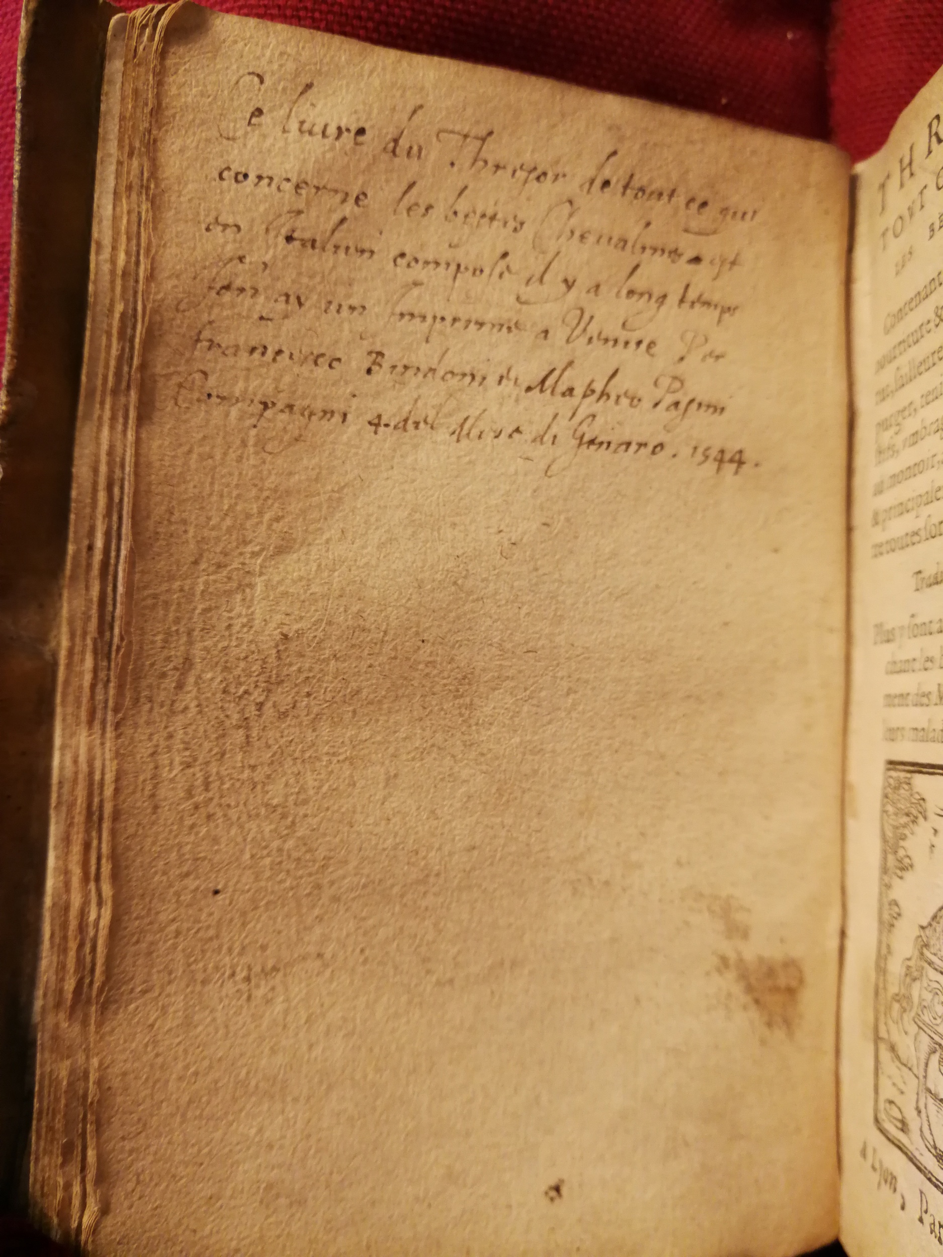 1591 - Pierre Chastaing et Benoît Rigaud - Trésor des bêtes chevalines - Bibliothèque Sainte-Geneviève