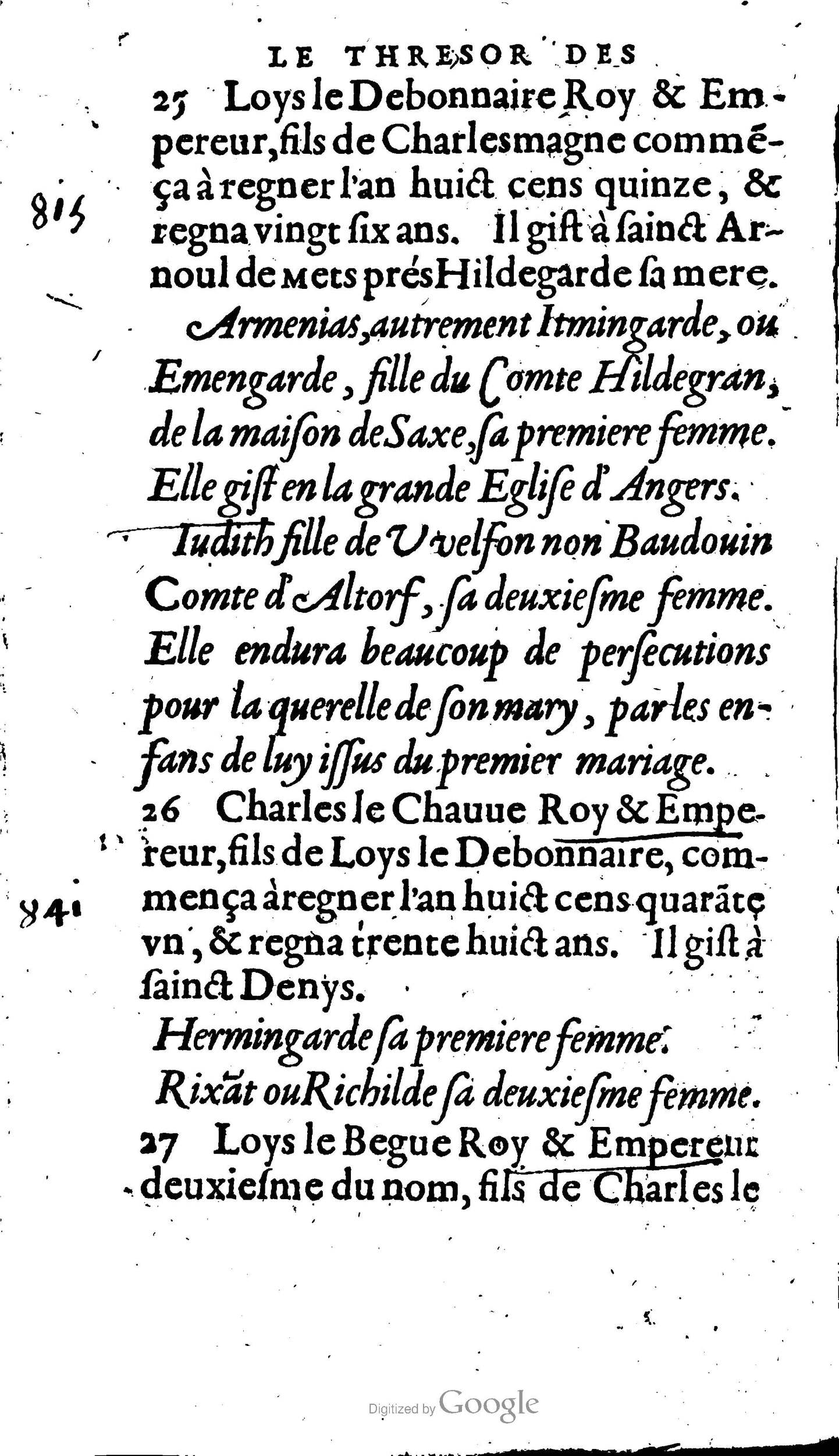 1604 - Galiot Corrozet - Trésor des histoires de France - BNC Florence