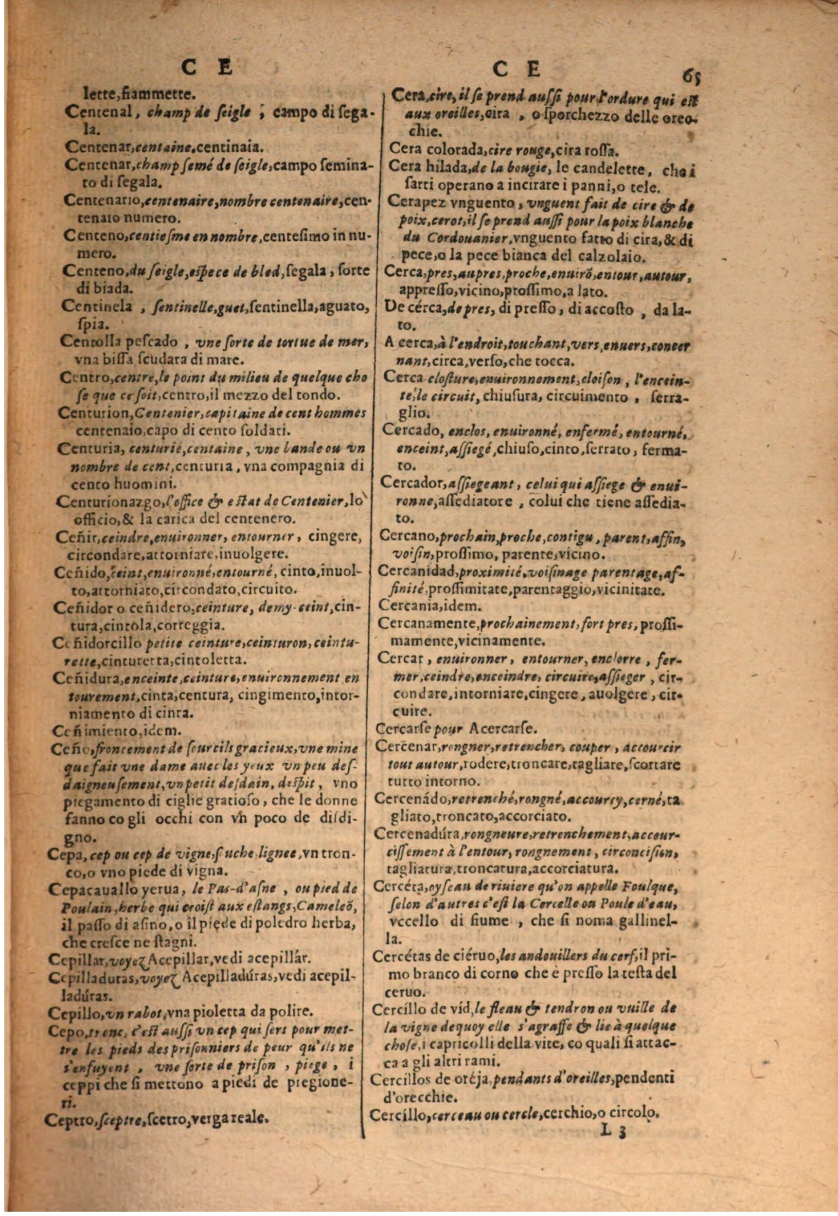 1606 - Samuel Crespin - Thresor des trois langues, francoise, italiene et espagnolle - BSB Munich