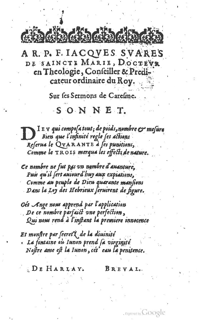 1607 - Nicolas Du Fossé - Trésor quadragésimal - T 01 - BM Lyon
