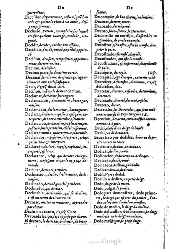 1621 - Adrian Tiffaine - Trésor des deux langues espagnole et française - BM Lyon