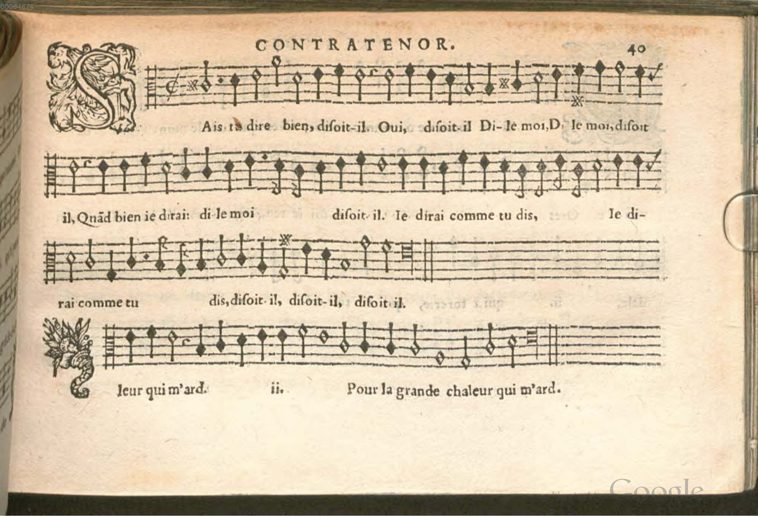 1576 - [Pierre de Saint-André] - Trésor de musique d’Orlande de Lassus Contratenor - BSB Munich