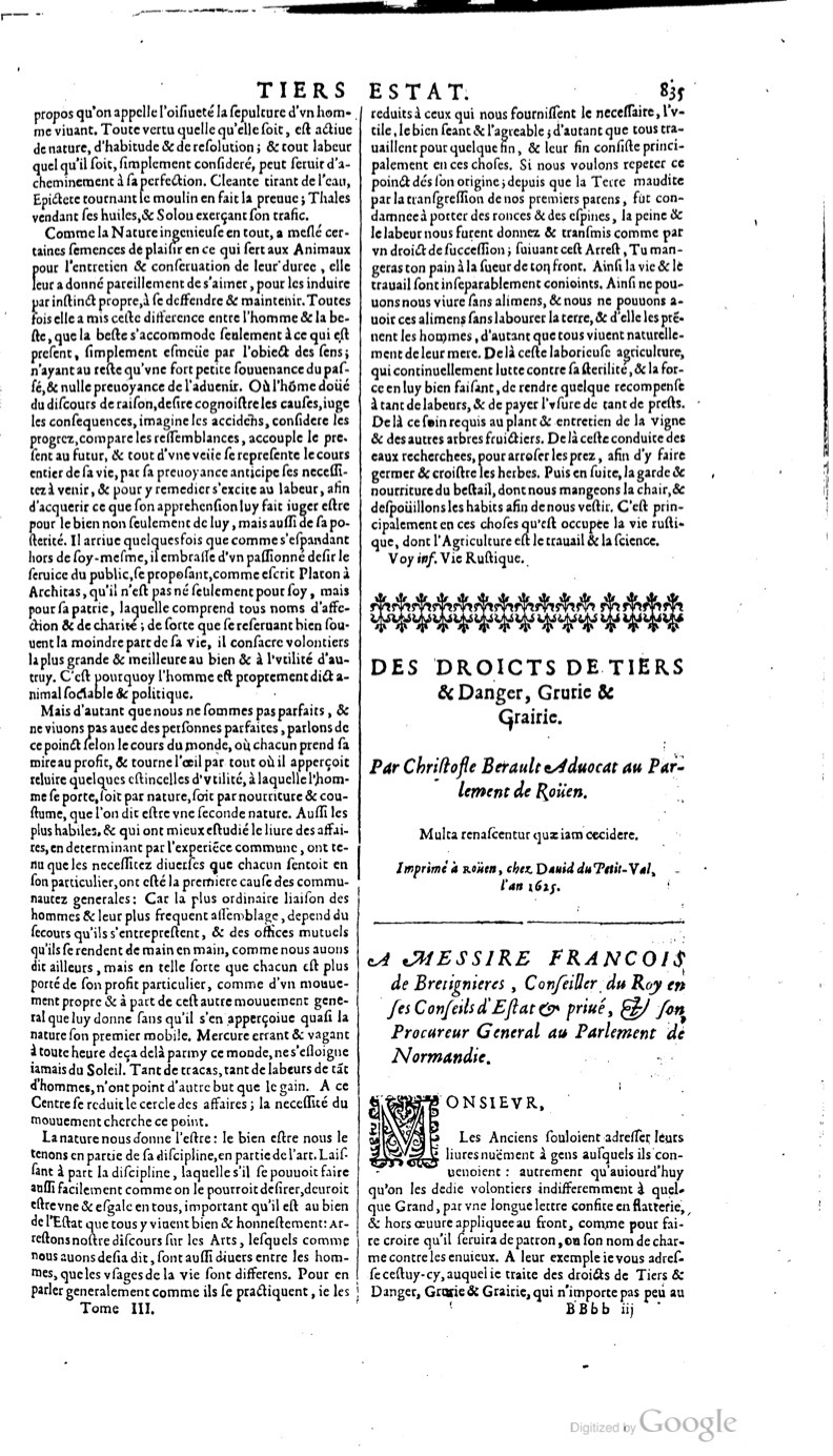 1629 - Veuve Nicolas Buon - Trésor du droit français (21754 T. 3) - BM Lyon