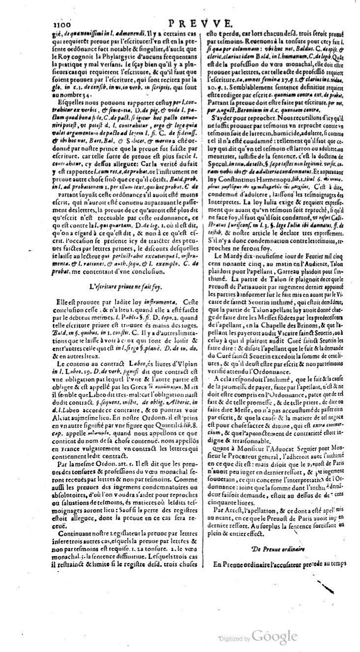 1629 - Veuve Nicolas Buon - Trésor du droit français (29620 T. 2) - BM Lyon