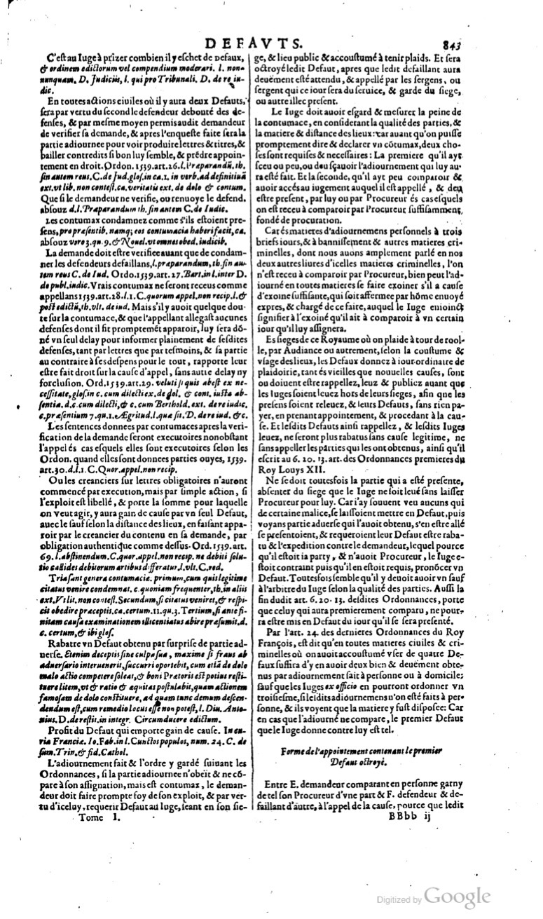 1629 - Veuve Nicolas Buon - Trésor du droit français (29620 T. 1) - BM Lyon