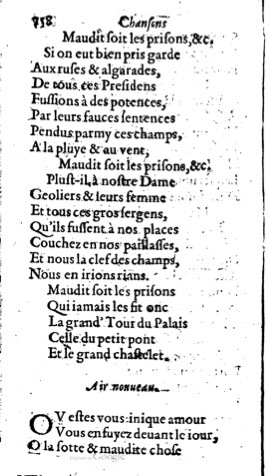 1623 - Jacques Cailloüé - Trésor ou recueil des chansons amoureuses - British Library