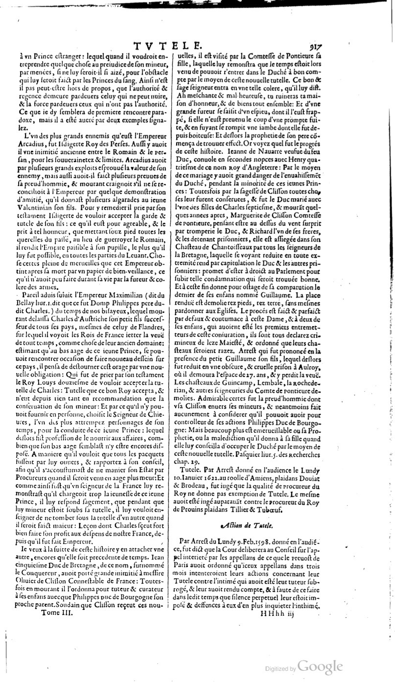 1629 - Veuve Nicolas Buon - Trésor du droit français (21754 T. 3) - BM Lyon