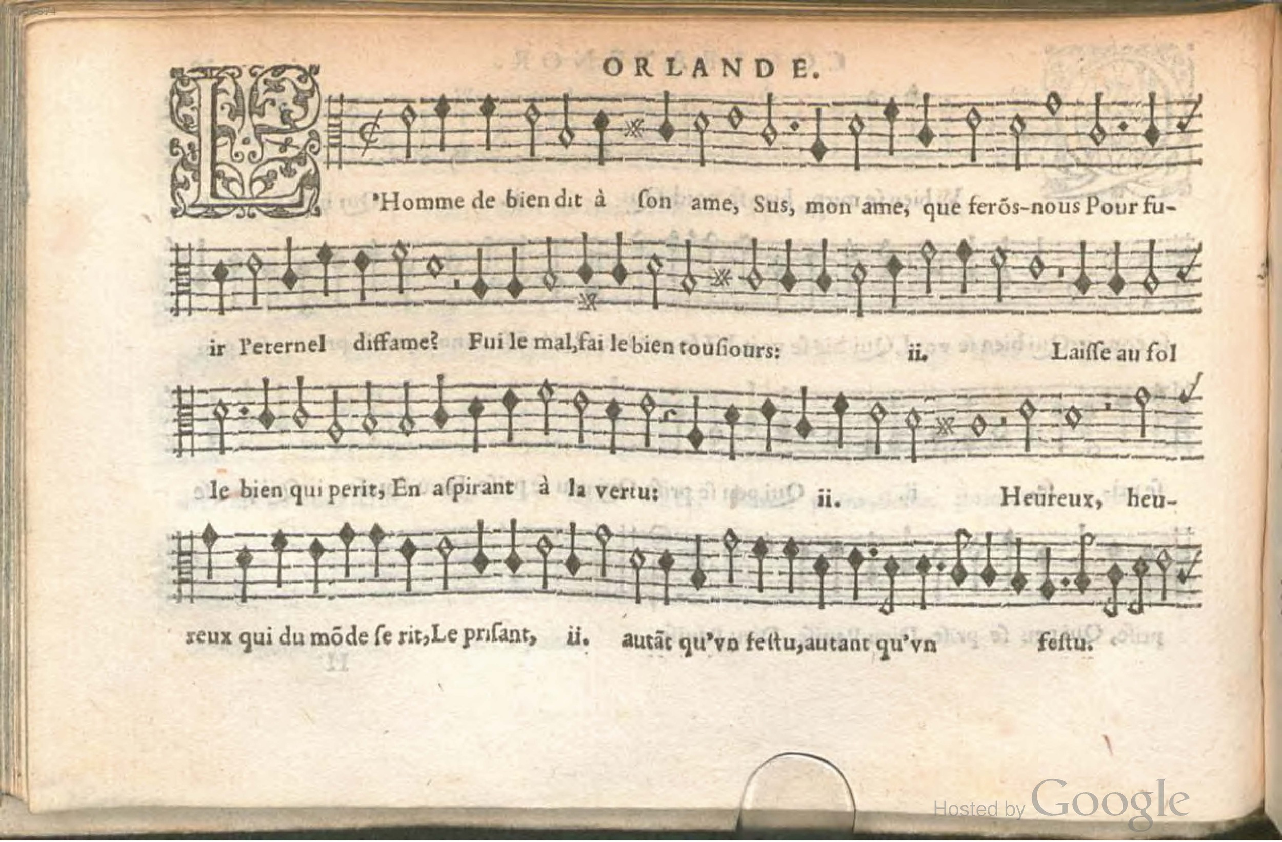 1576 - [Pierre de Saint-André] - Trésor de musique d’Orlande de Lassus Contratenor - BSB Munich