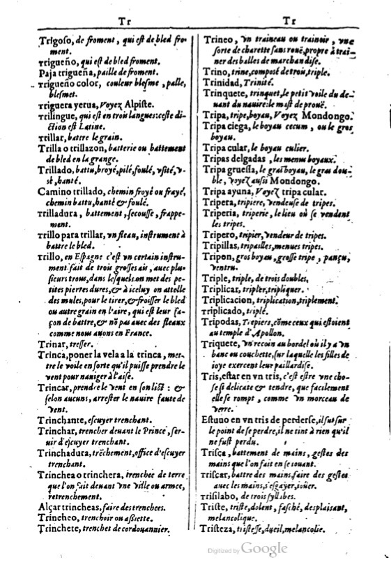 1616 - Veuve Marc Orry - Trésor des deux langues espagnole et française (Première et Seconde parties) - BM Lyon