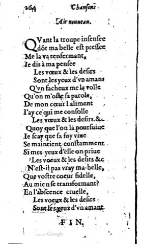 1623 - Jacques Cailloüé - Trésor ou recueil des chansons amoureuses - British Library