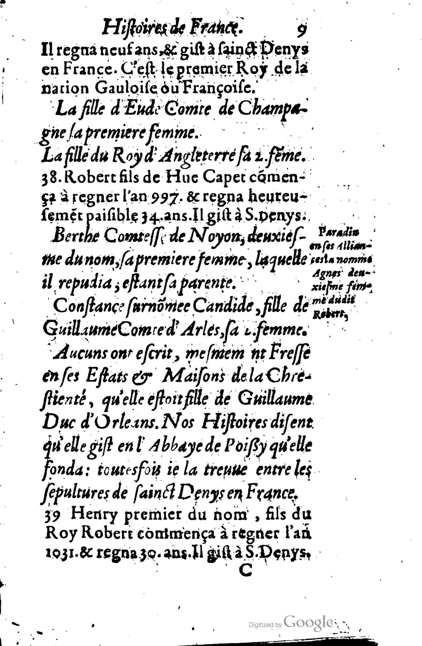 1619 - Jean Corrozet - Trésor des histoires de France - BSB Munich